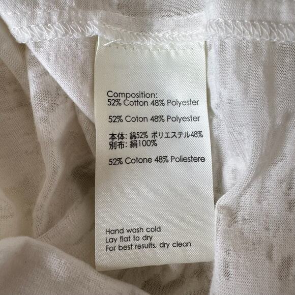 3.1 PHILLIP LIM Sheer Abstract Burnout Ivory Print Long Sleeve Midi Shirt Dress - Picture 8 of 8